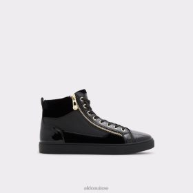 Aldo Baskets montantes popstar en velours synthétique noir à la mode, semelle de coupe 60B00Z10805 Aldo Suisse