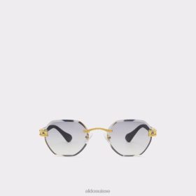 Aldo lunettes de soleil rondes hassaleh à la mode dorées 60B00Z11209 Aldo Shoes