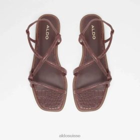 Aldo sandales plates à lanières pour femmes Toosieflex mode marron foncé 60B00Z5871 Aldo Switzerland